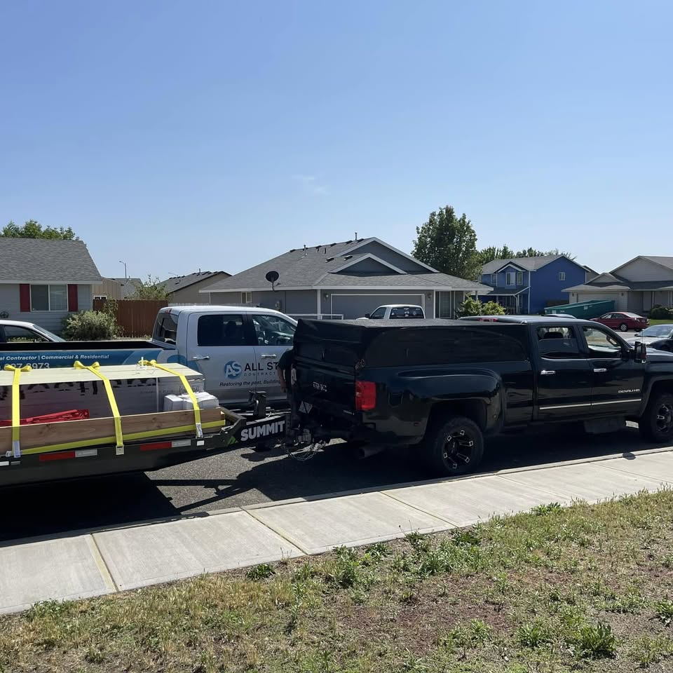 The All Stiles Contracting work truck on a jobsite